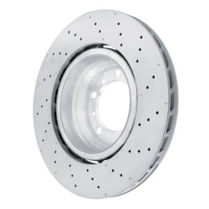 Porsche 911 Brake Rotor (1) - Rear Left - R1 Concepts - Drilled Carbon Alloy GeoMET - `10-`11